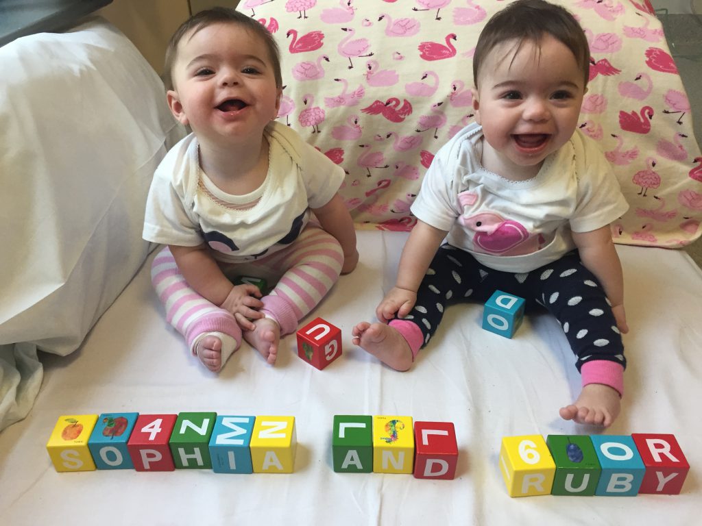 Ruby and Sophie in Hospital at time of the Diagnosis