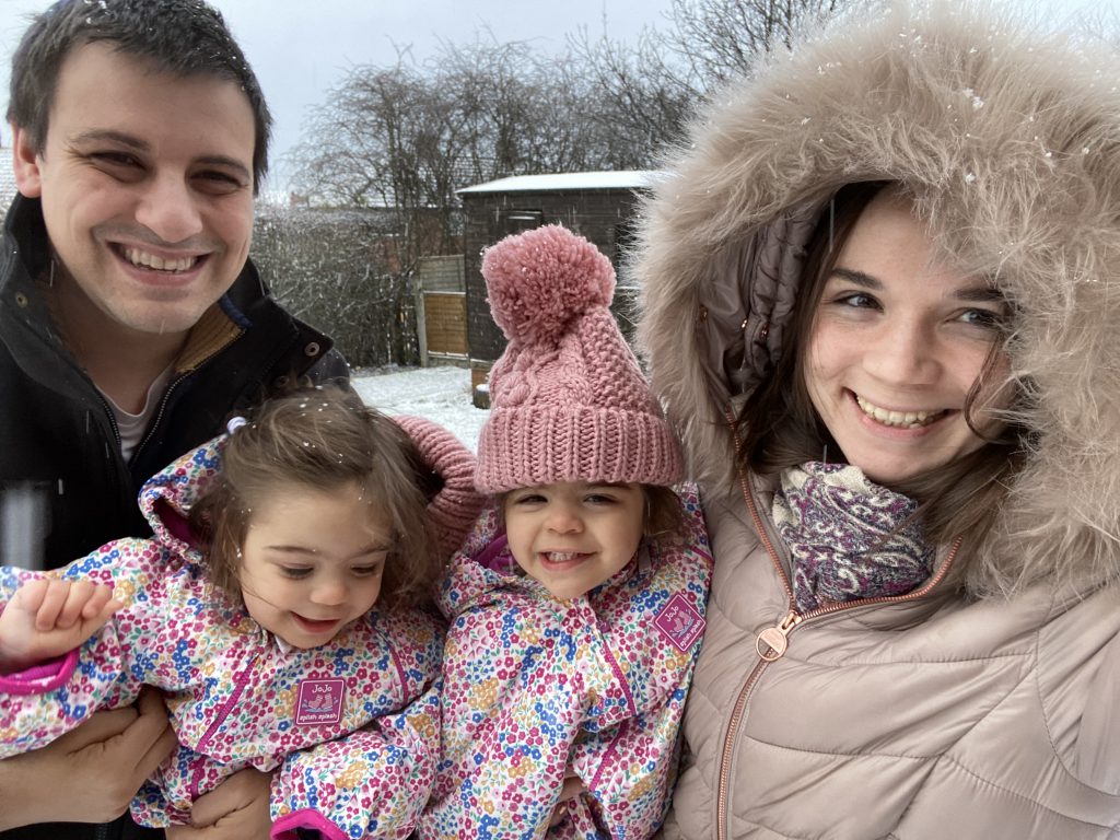 Kev, Lyndsey and their twins Sophie and Ruby